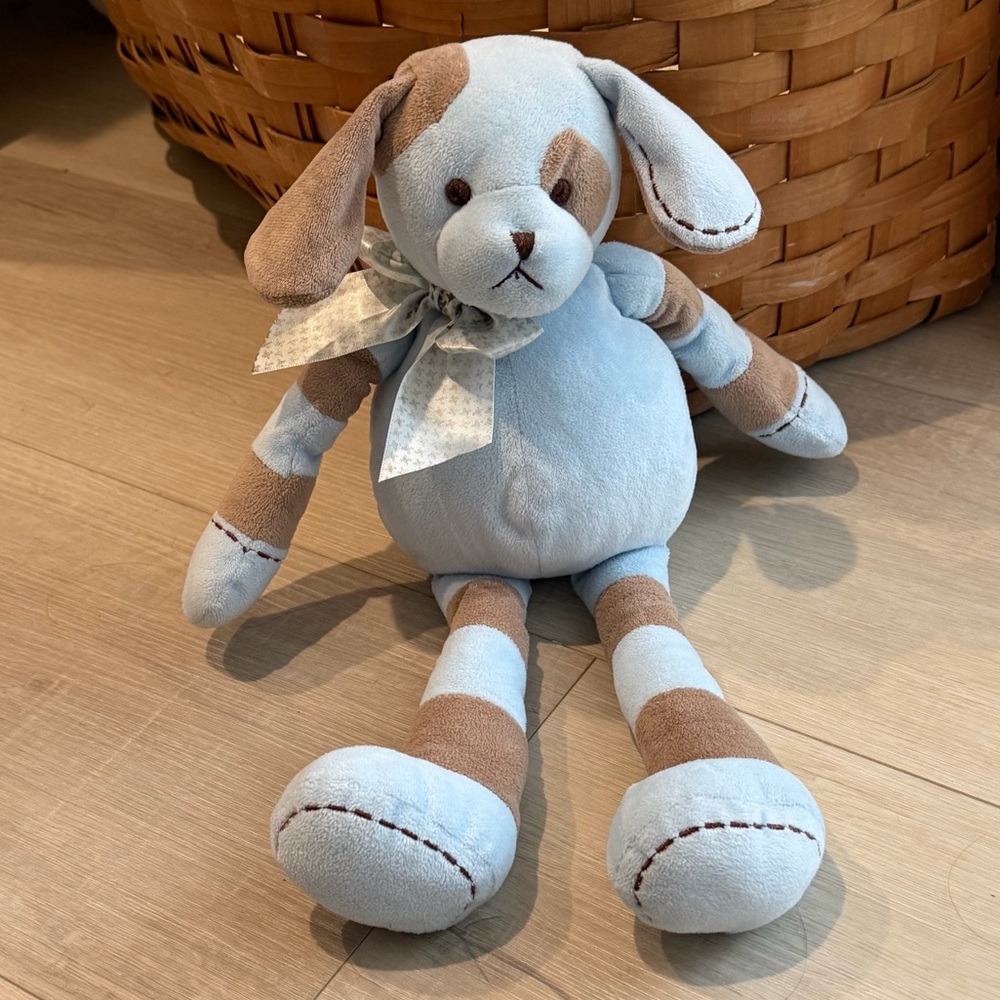 Bearington Baby Barker Blue Puppy Plush Long Legs
